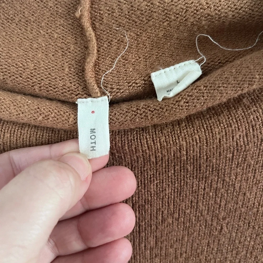 Moth Saskia Mock neck Womens Sweater soft cozy longline minimalist Anthropologie - Picture 2 of 7